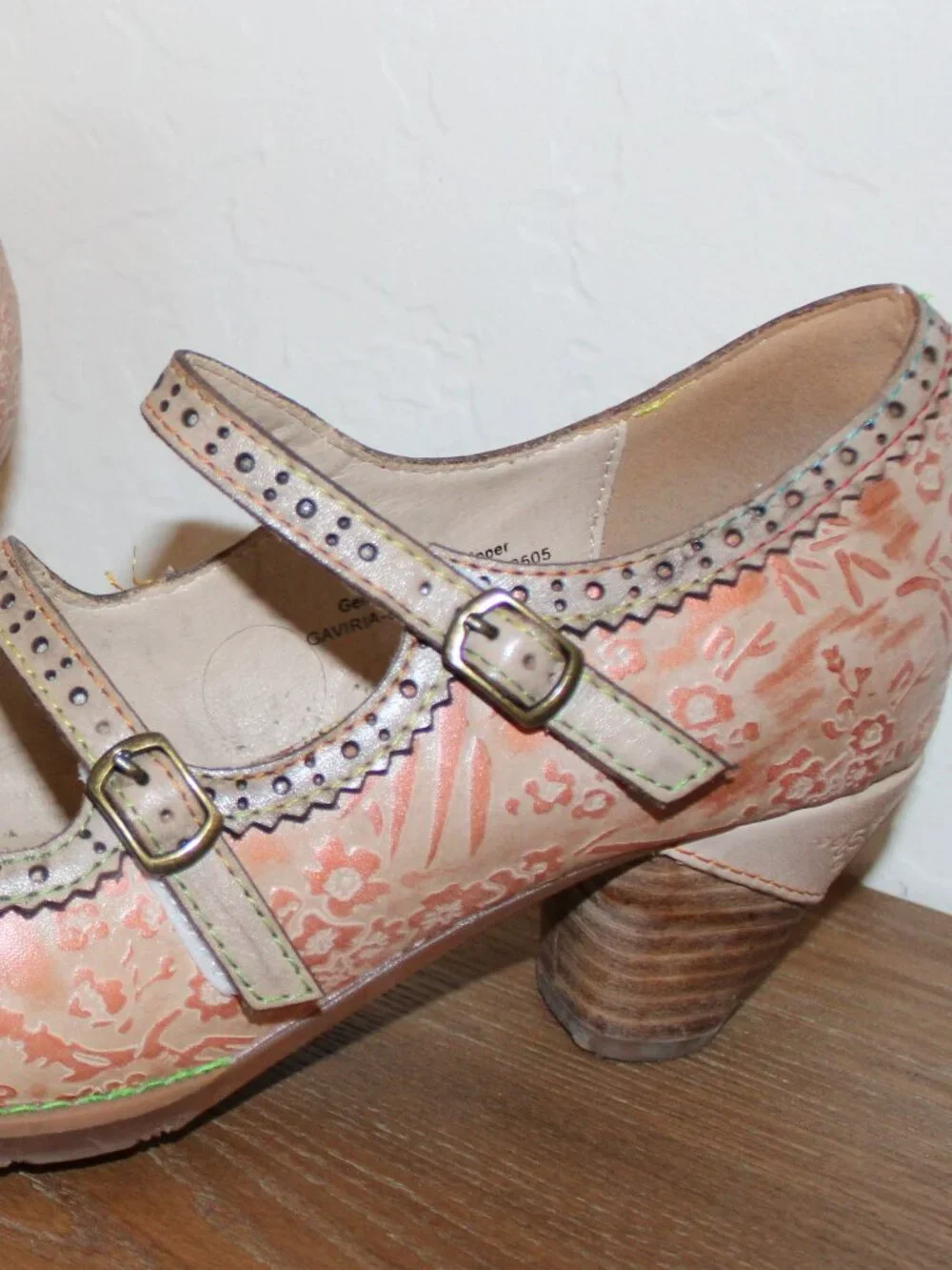 NIB L’Artiste by Spring Step Gaviria Beige Leather Mary Jane Heels Size 41 / US - Picture 4 of 6